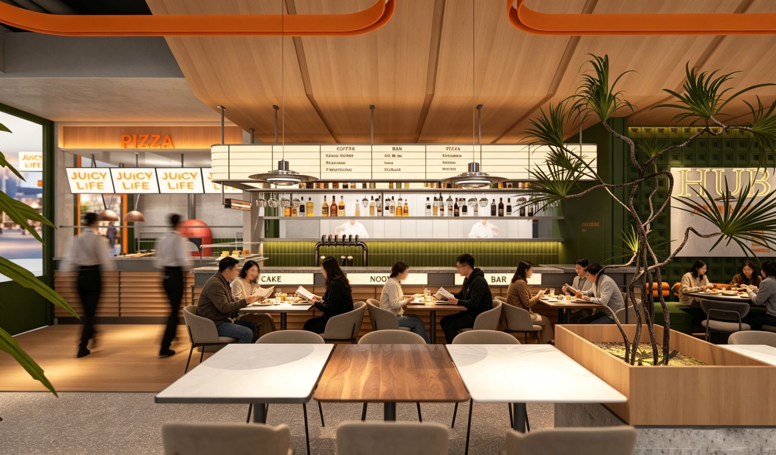 HUB · 就餐区 bar6
