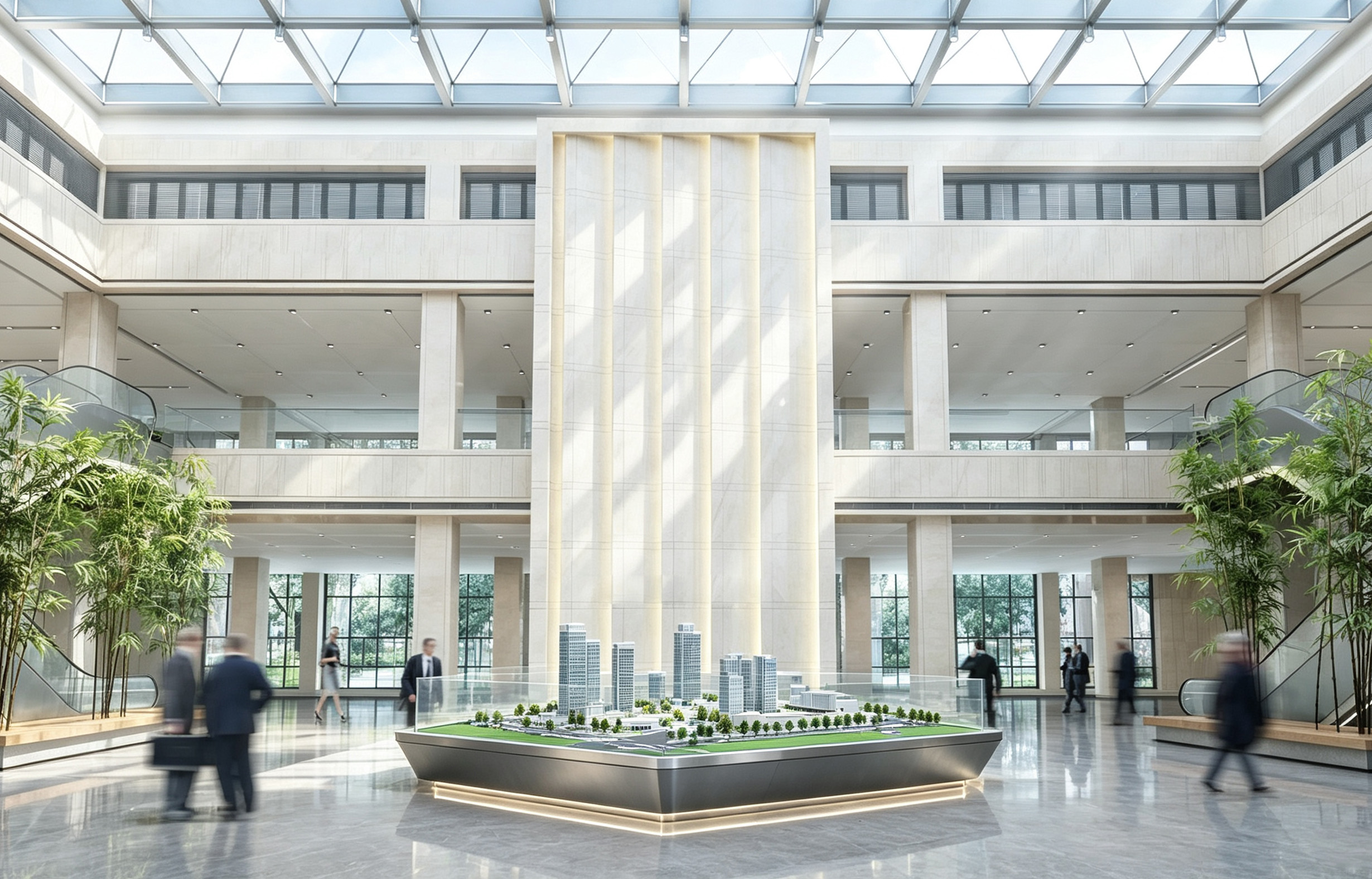京张奥产业园 挑高大堂 沙盘展示区