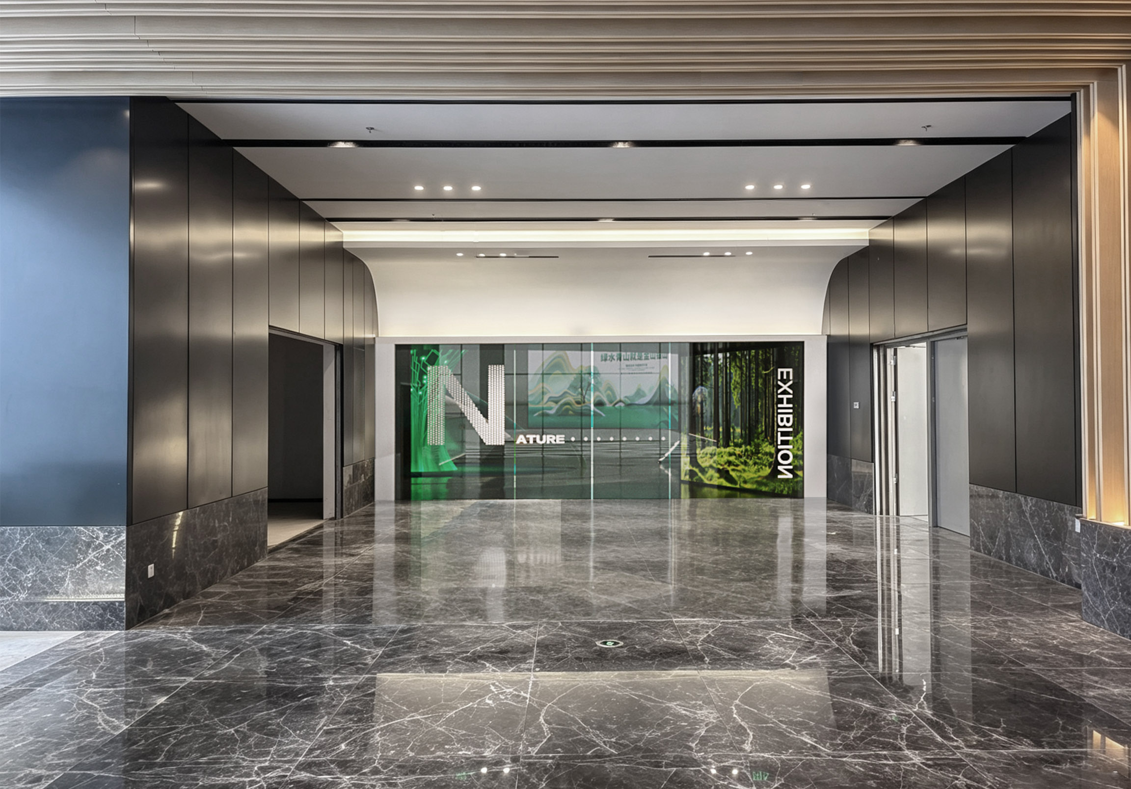 门头沟生态文明实践基地入口，NATURE EXHIBITION玻璃幕墙